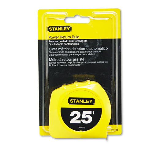 Stanley Bostitch Power Return Tape Measure, Plastic Case, 1″ X 25ft, Yellow